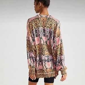 Free People Cosmos Snake Print Crewneck Sweater oversized - size small